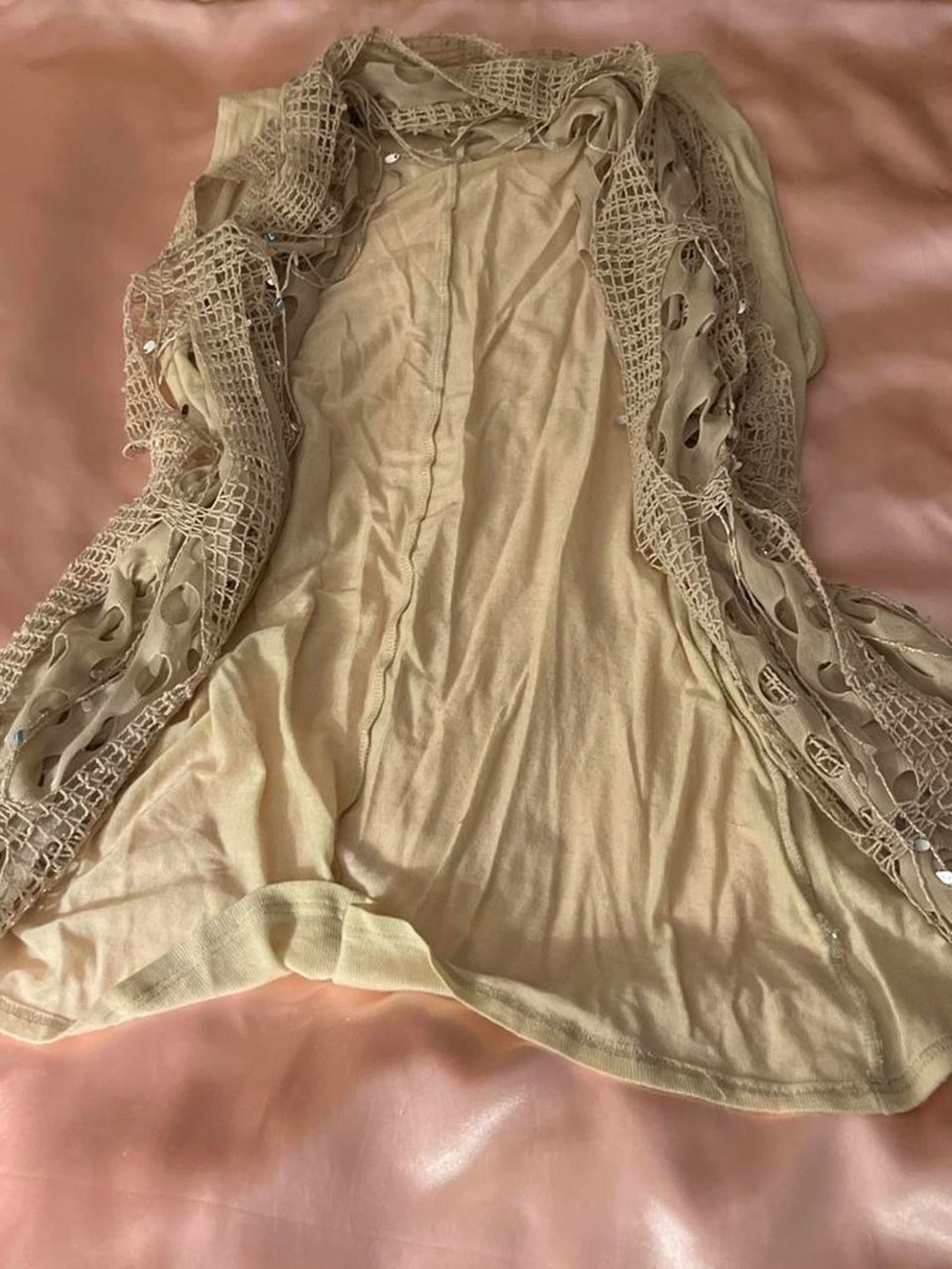 Ginger G Beige Open Vest